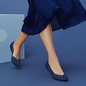 ROTHY'S The Point in Maritime Navy, Like new, Flats, Sz. 8